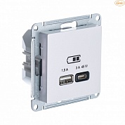 USB розетка A + тип-C 45W высокоскоростная зарядка QC, PD механизм, ЖЕМЧУГ
