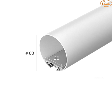 Подвесной алюминиевый профиль TUBE 60 с экраном 3000